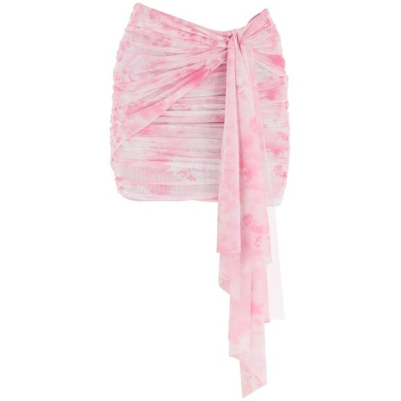 Tie Dye Ruched Mini Skirt